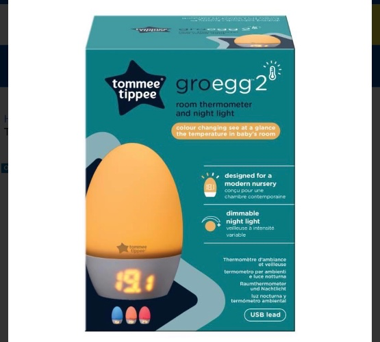 Tommee Tippee GroEgg 2 Room Thermometer & Night Light Online Only