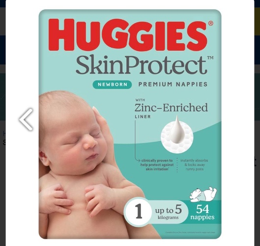 Huggies SkinProtect Premium Nappies Size 1 Bulk 54 Pack