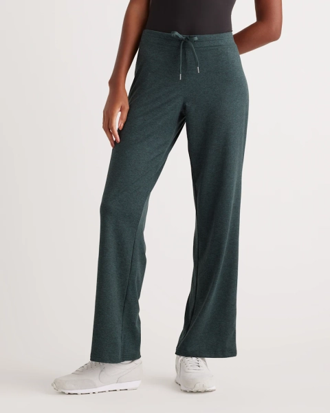 Flowknit Wide Leg Pants in Heather Morel Grey
