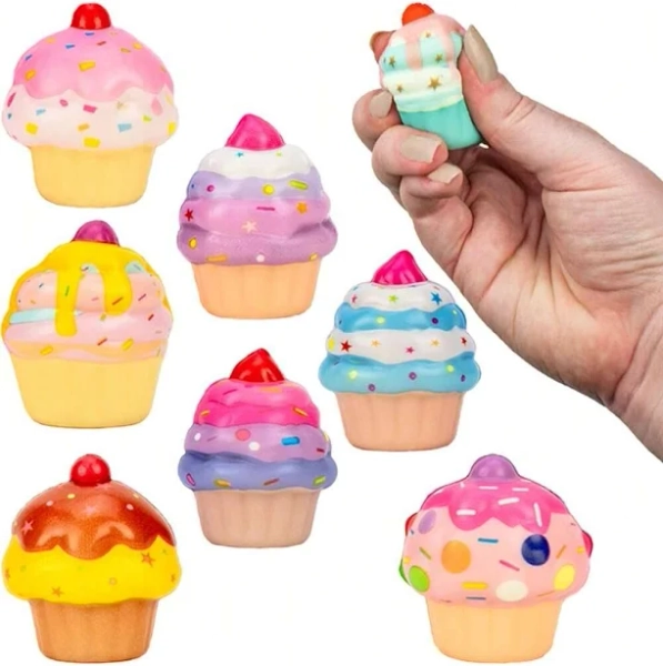 8/12/20pcs Mini Cake Squishy Toys Easter Party Favors Gifts Squishies Cute Ice Cream Toys Squeeze Finger Fidget Sensory Toys,8pcs
