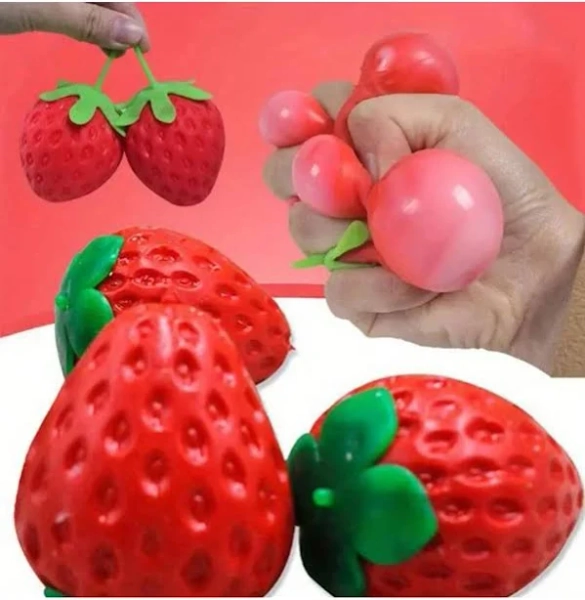 1pc Extra Large Strawberry Squeeze Toy, Soft & Realistic Stress Relief Ball, Creative Decompression Tool,one-size