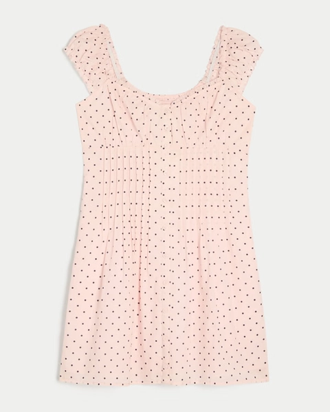 Cap Sleeve Button Front Mini Dress