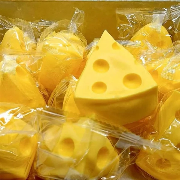 New Arrival Funny Cute Cheese Squishy Toy, Novelty Cheese Stress Relief Ball, Suitable For Carnival Party Decoration And Small Gifts,one-size