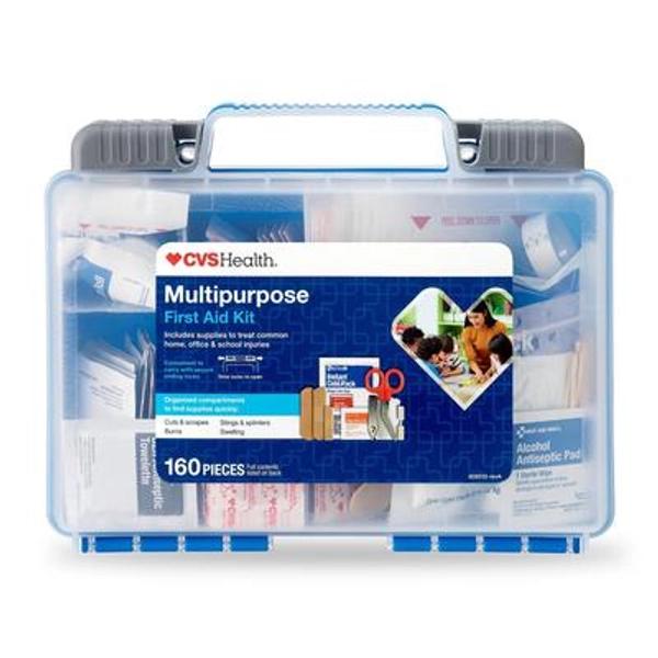 CVS Multi-Purpose 160pc Plastic First Aid Kit