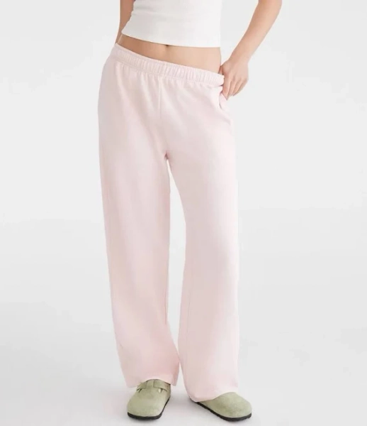 Aeropostale Women's Cloud Soft Mid-Rise Straight Leg Cotton Sweatpants