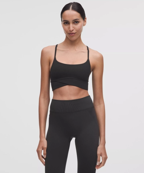 Wunder Train Strappy Wrapped Bra *Light Support, A/B Cup - Black - 8