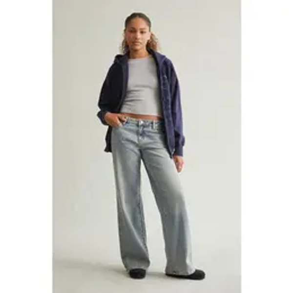 Pacsun Women's Casey Low Rise Baggy Jeans Medium Indigo Tint- Size 22