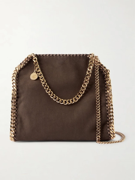 Stella McCartney - The Falabella Mini Suede Shoulder Bag - Brown