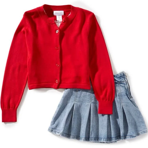 Tween Diva Girls' Lace Camisole, Cardigan, and Skort Set