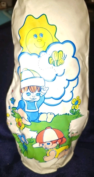 Vintage 1980s Shelcore Inflatable Baby Crawl Arounds Shelykins Rattle Ball toy 