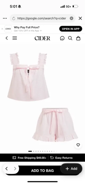 Cotton Square Neck Lace Panel Gingham Top & Mid Rise Bubble Hem Shorts Set