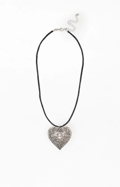 Cleo Heart Pendant Rope Necklace