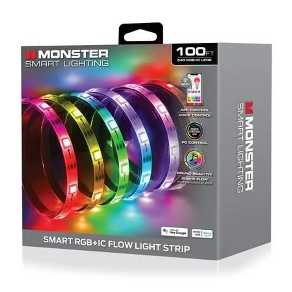 Monster 100Ft. Multi-Color Flow LED Light Strip