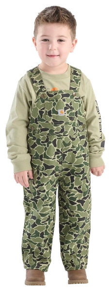 Carhartt Logo Long-Sleeve T-Shirt and Canvas Camo Overalls 2-Piece Set for Toddlers