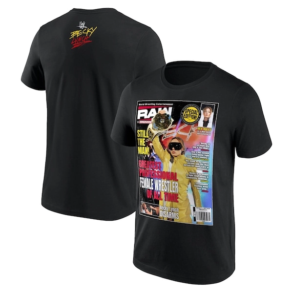 WWE Becky Lynch Magazine Cover Authentic T-Shirt - Black - Mens