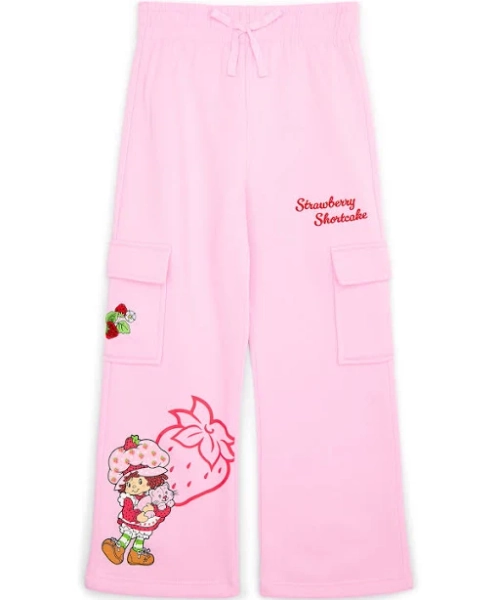 Strawberry Shortcake Girls Embroidered Fleece Pants