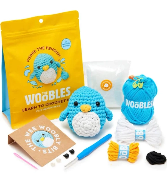 The Woobles Penguin Crochet Kit for Beginners