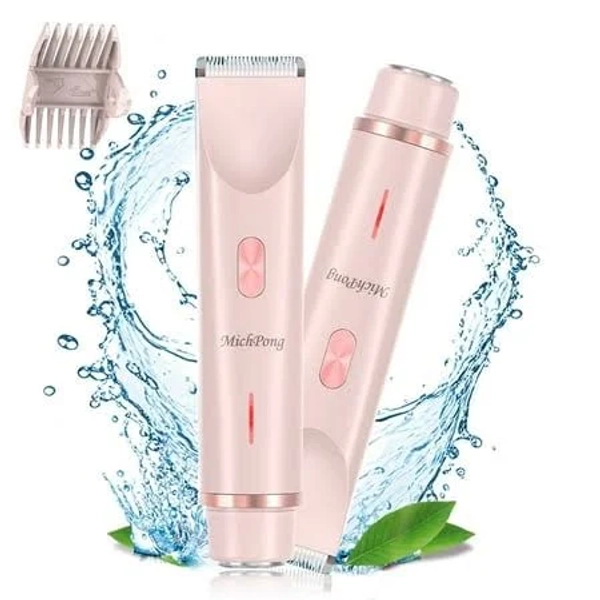 Michpong Body Trimmer for Woman Bikini Face Dual-Head Electric Razor USB Rechargeable Wet Dry Use