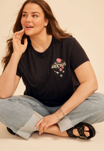 Plus Size Guns N Roses Paradise City Oversized Graphic Tee