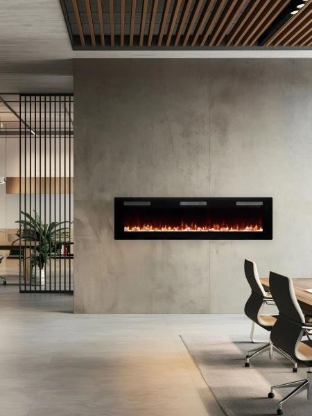 Dimplex Black Sierra 48" Optiflame Electric Media Wall Storage Fireplace
