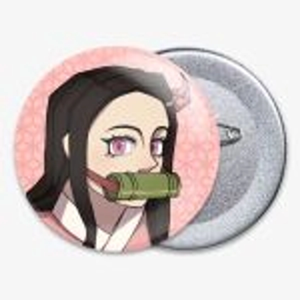 Nezuko Kamado Round Badge (Button Pins) - 2.28"(58mm), matte by Xenon - ACGGOODS