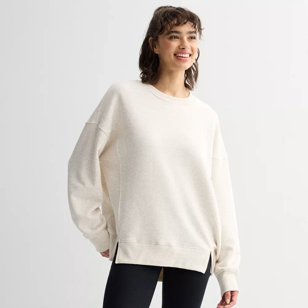 Juniors' SO® Oversized Fleece Tunic Pullover