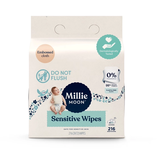 Millie Moon Sensitive Wipes, 216 Count (Select for More Options) - Walmart.com