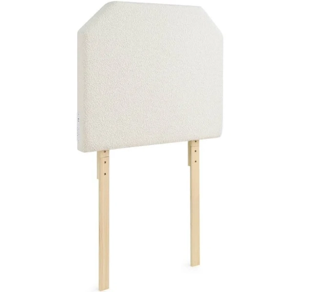 Tavira Allure - Boucle Dorm Left Side Outlet Headboard with Legs - Cream White DormCo
