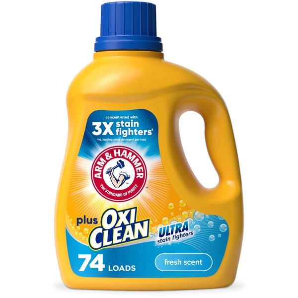 ARM & HAMMER Plus OxiClean Ultra Stain Fighters Liquid Laundry Detergent, Fresh Scent, 96.2 Fl Oz - Walmart.com