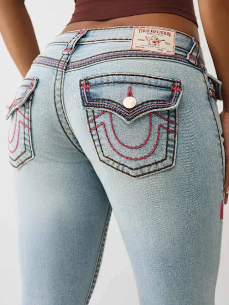 True Religion Women's Joey Low-Rise Super T Flare Jeans
