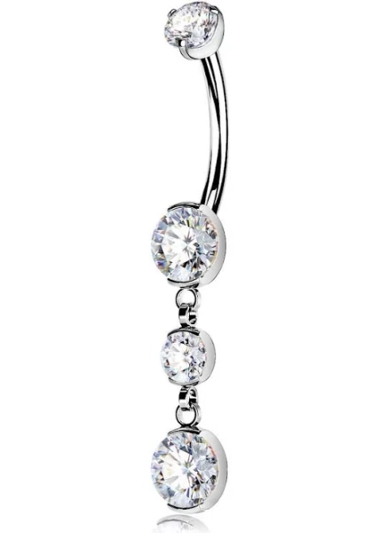 Oufer Internally Threaded Titanium Dangle Belly Button Ring