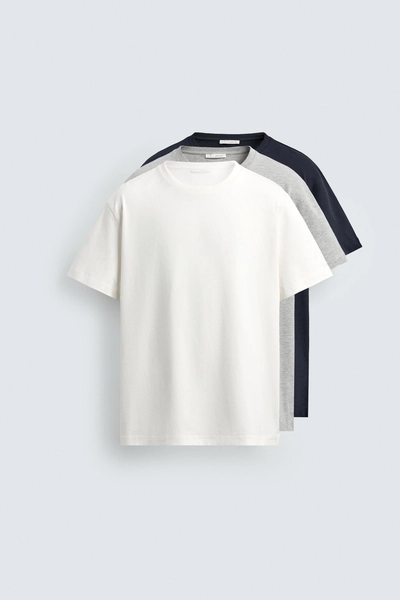 PACK OF 3 BASIC MEDIUM WEIGHT T-SHIRTS