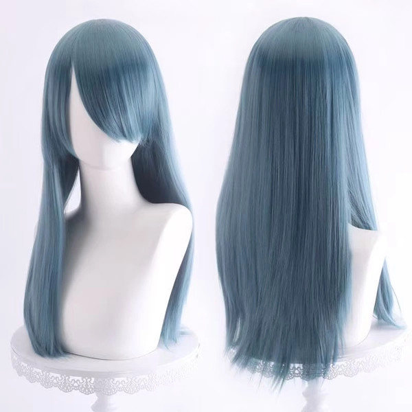 Namzi 60cm Long Wig, Cosplay Wig, Anime Wig, 1 Piece High-Temperature Silk Long Synthetic Fiber Wig, Realistic Texture for Character Styling,Light Blue - Walmart.com