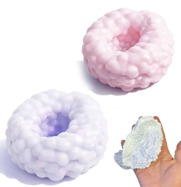 Crunchy Squishy Stress Ball, Crunchy Stress Ball with Beads, ASMR Smoothie Squeeze Toy with Air Pumps, Anxiety Relief Fidget Ball for Adults & Kids,