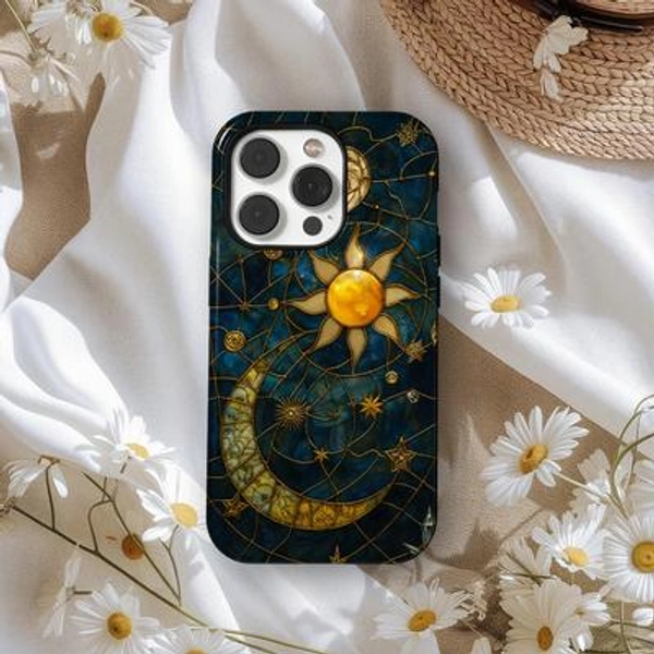 Moon stained glass phone case
