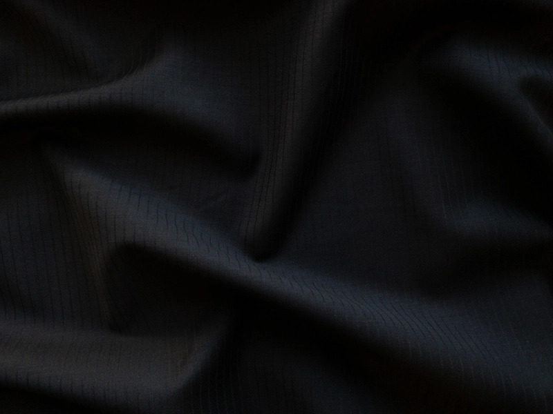 Designer Deadstock – Wool Suiting – Narrow Stripe – Black