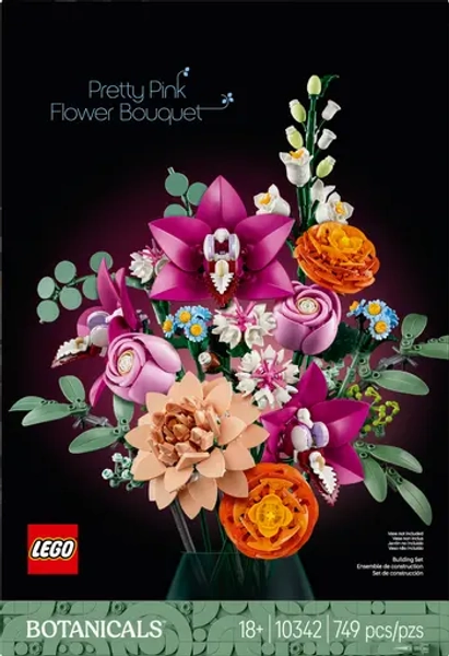 18+ Lego<sup>®</sup> Botanicals Pretty Pink Flower Bouquet - 10342