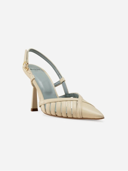 Lila Vegan Apple Leather Slingback Heels | Ecru - UK3 / EU36 / US5