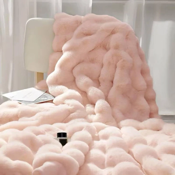 Luxury Plush Throw Blanket, Super Comfort Oversized Warm Bubble Plush Throw Blanket, 51×63in Soft Cozy Blanket, Warm Bed Throws for Couch Chair Bed