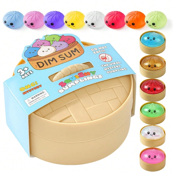 Dumpling Squishy Toy, Random 1 Of 14 Colors, Cute Slow Rising Squeeze Toy, Sensory Fidget Toy For Anxiety Relief, Stress Relief Desk Toy, Party Favor & Birthday Gift