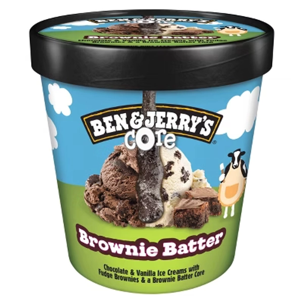 Ben & Jerry's Brownie Batter Core Chocolate & Vanilla Ice Cream - 16oz