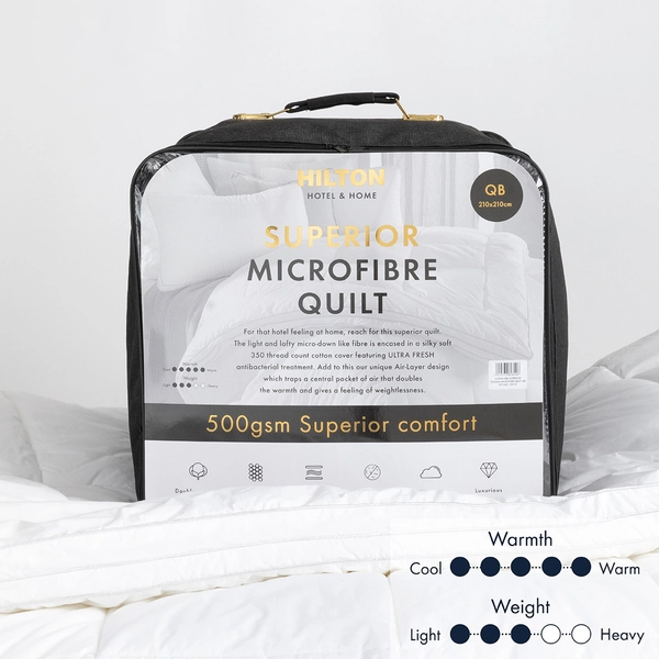 Hotel &amp; Home Superior 500gsm Microfibre Quilt