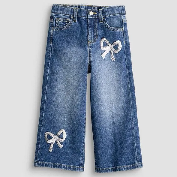 Girls 4-12 Jumping Beans High Rise Wide Leg Jeans
