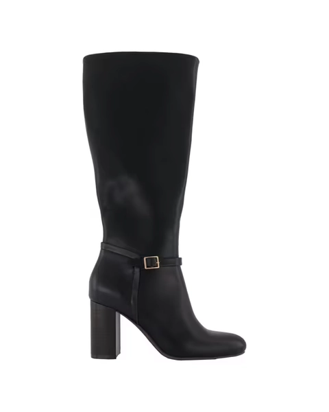 High Zip PU Long Boots Black Size 8