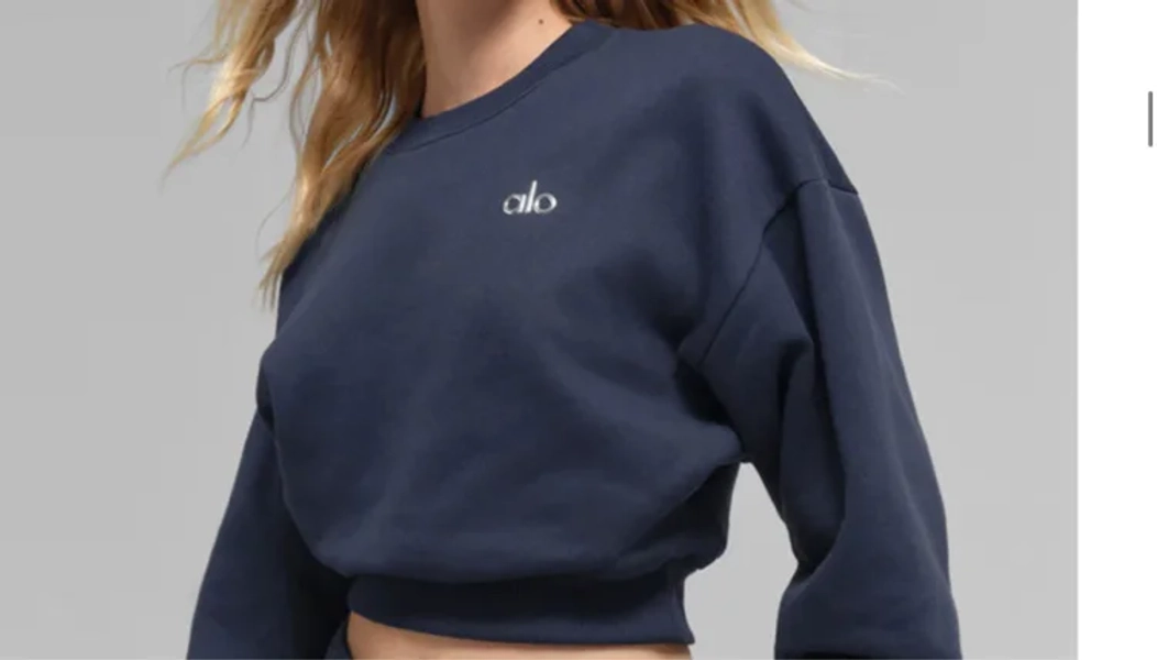 Cropped Accolade Crewneck - Navy