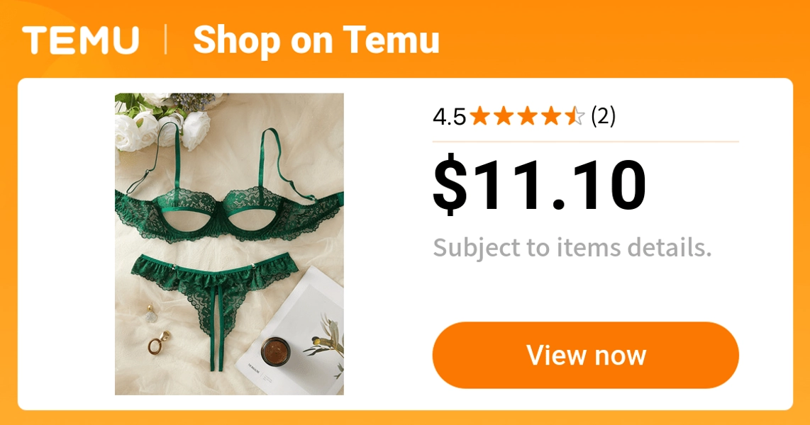 dark green lace trim cutouts   underwire bra set - Temu
