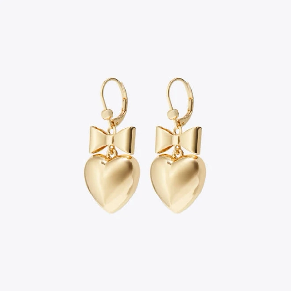 Tory Burch Women's Curiosity Heart and Bow Earrings
