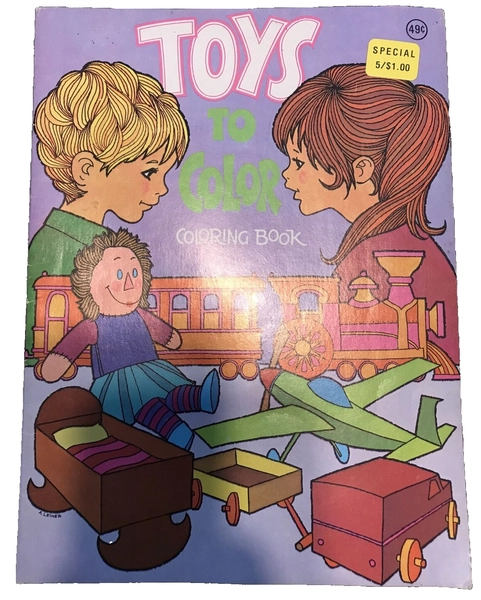 Vintage 1975 Playmore Coloring Book Toys To Color