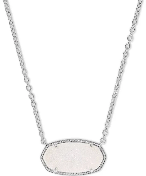 Kendra Scott Elisa Statement Short Pendant Necklace with Iridescent Drusy