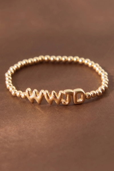 
        WWJD Gold Bead Bracelet | Altar'd State
    